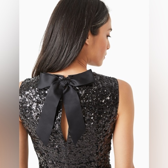 Kate Spade NWT New Women’s Sequin Fit and Flare Statement Bow Dress 12 msrp $898 - Picture 3 of 15